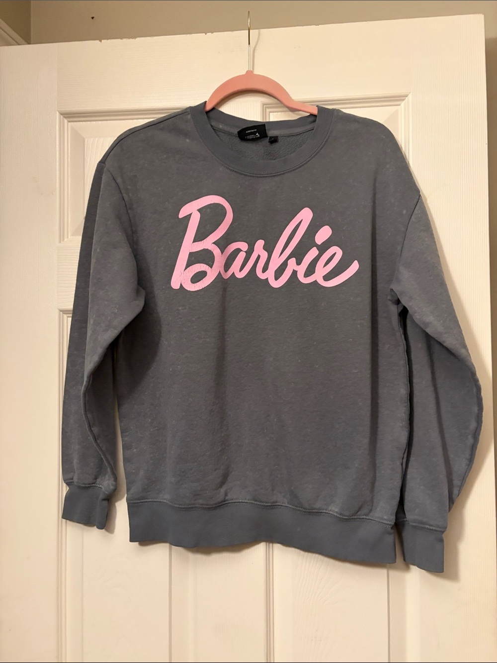 Barbie Gray Sweatshirt with Pink Logo